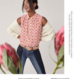 Cabi Bungalow Top #6385 pink floral sleeveless blouse Size XL